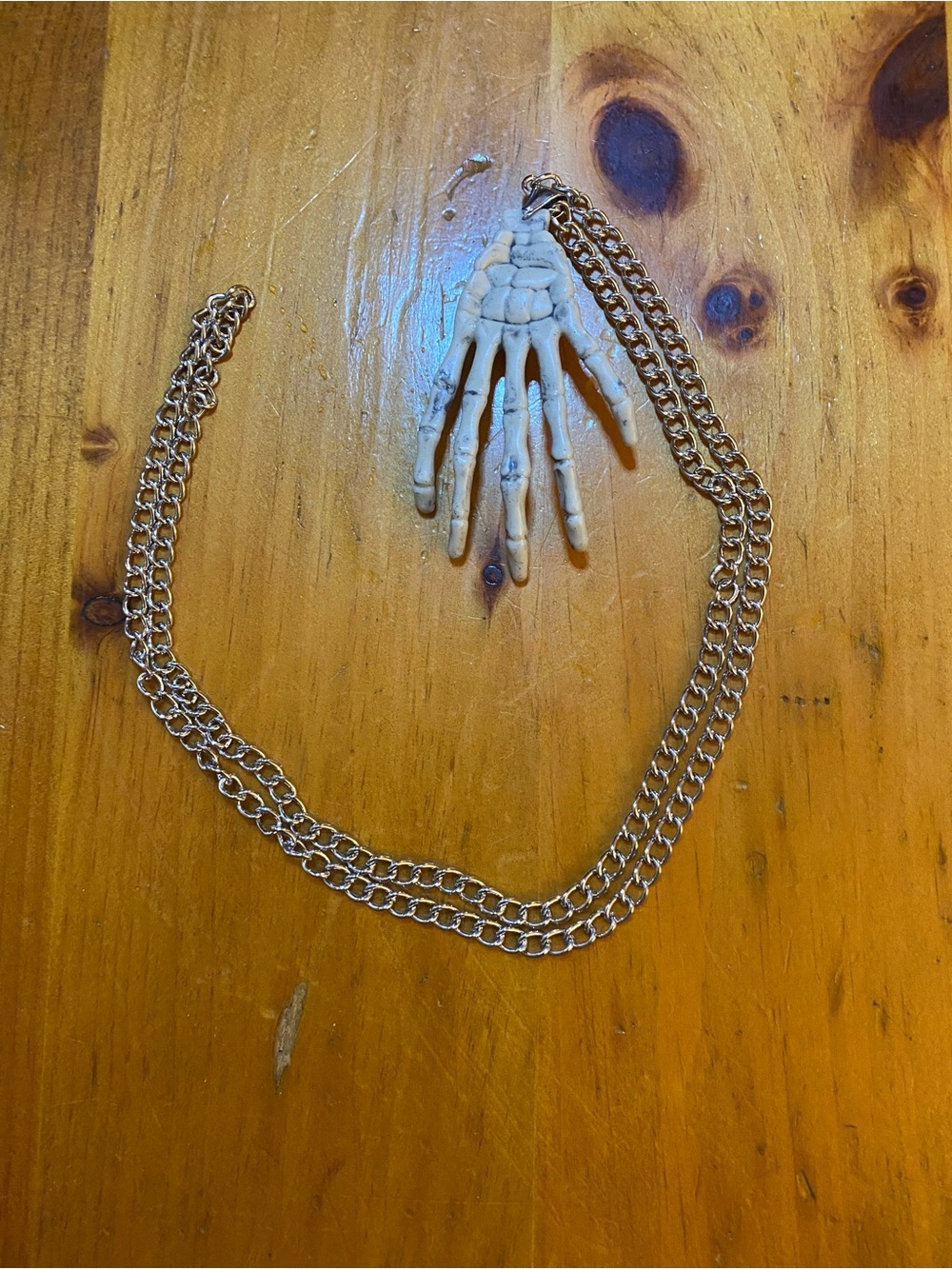 Handmade Skeleton Hand Necklace